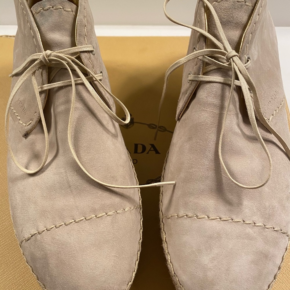PRADA Suede Espadrille Chukka Boots Size 39.5 - Picture 13 of 14